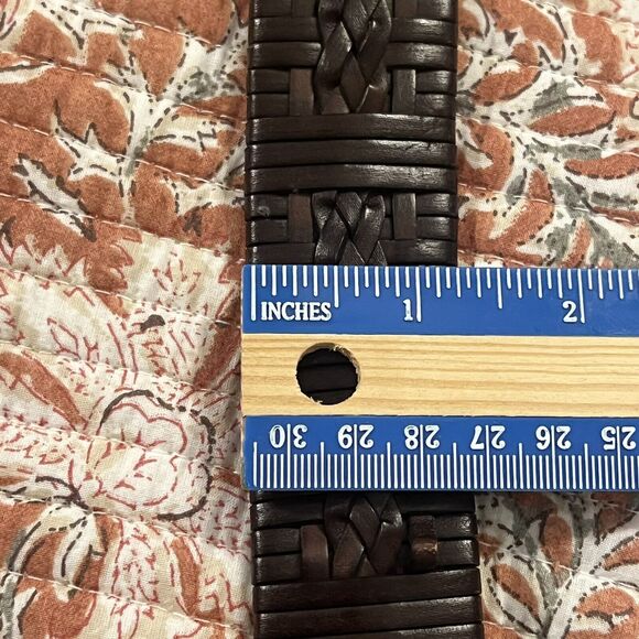 Tommy Bahama Braided Belt Mens Size 48 Brown Leather Inter-Woven Western Beach - Picture 8 of 8
